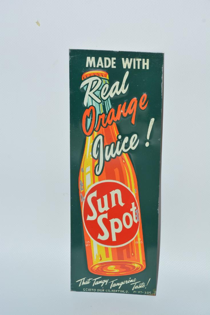 Sun Spot "Made with Real Orange Juice!" painted sign (1 of 2)