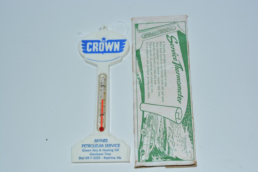 Crown (gasoline) w/logo Plastic Pole Thermometer (1 of 2)
