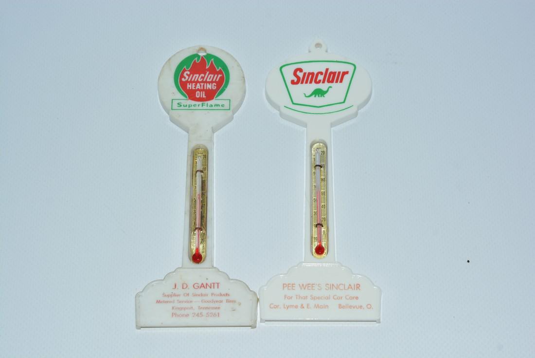 2-Plastic Pole Thermometers Sinclair Heating & Dino (1 of 2)