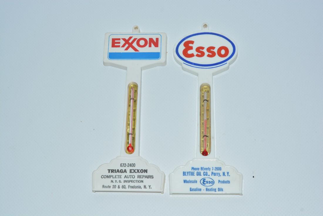 Esso & Exxon Plastic Pole Thermometers (1 of 2)