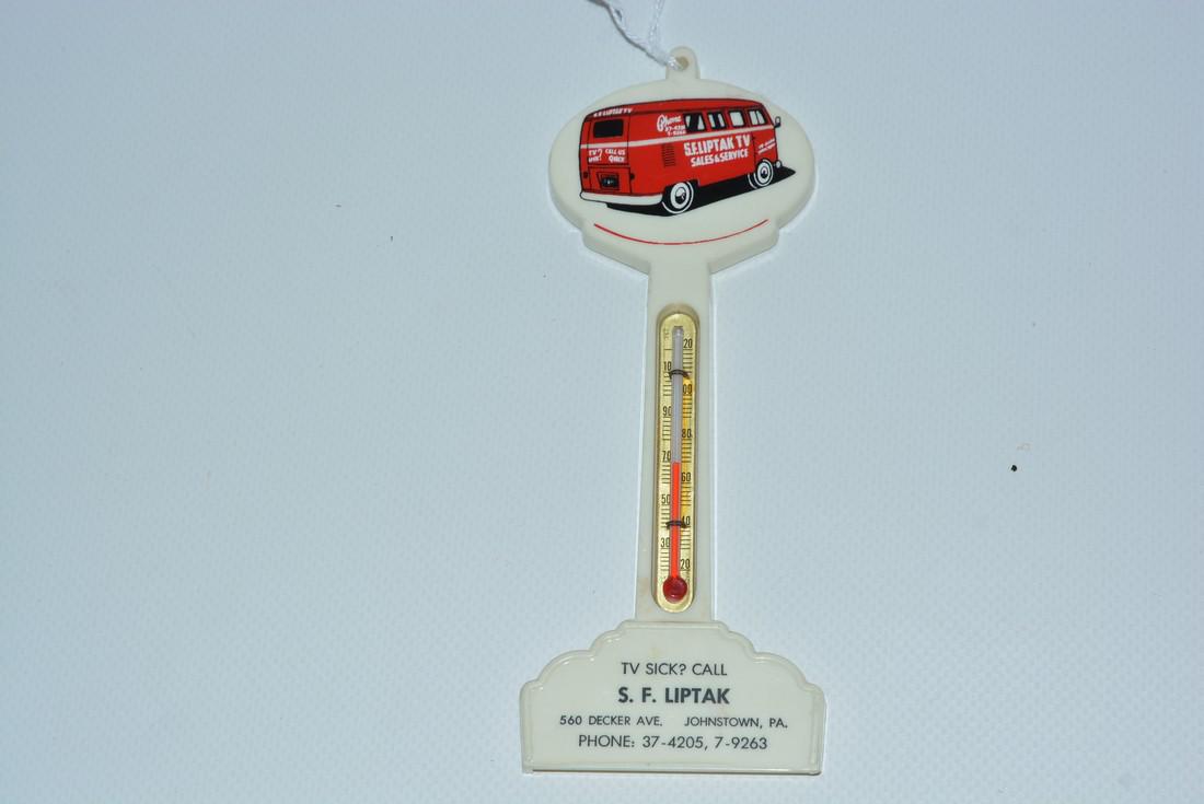 S.F. Liptak TV Sales & Service Plastic Pole Thermometer (1 of 2)