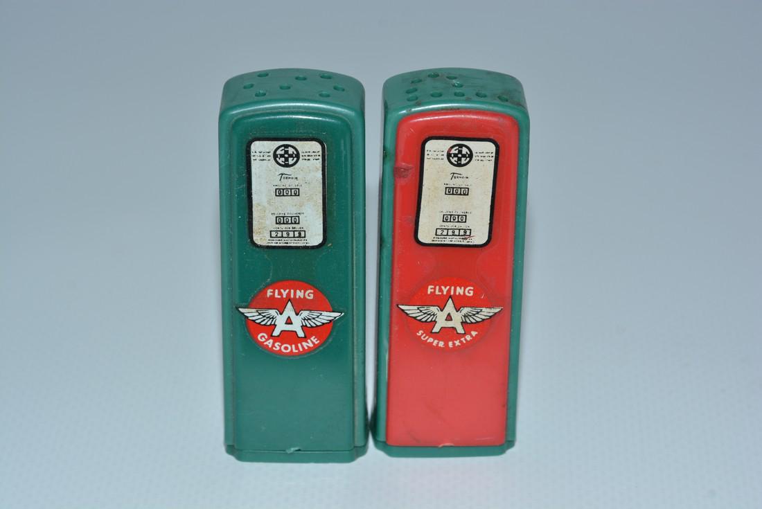 Flying A Gas & Super Extra w/logo Plastic Gas Pump Salt (1 of 2)