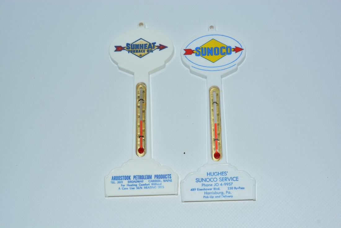 Sunoco & Sunoco Furnace Oil Plastic Pole Thermometers (1 of 2)
