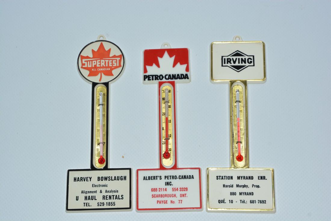 3-Canadian Gasoline Station Plastic Thermometers (1 of 2)