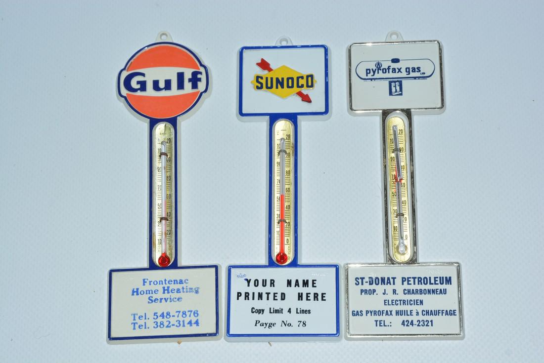 3-Canadian Gasoline Station Plastic Thermometers (1 of 2)