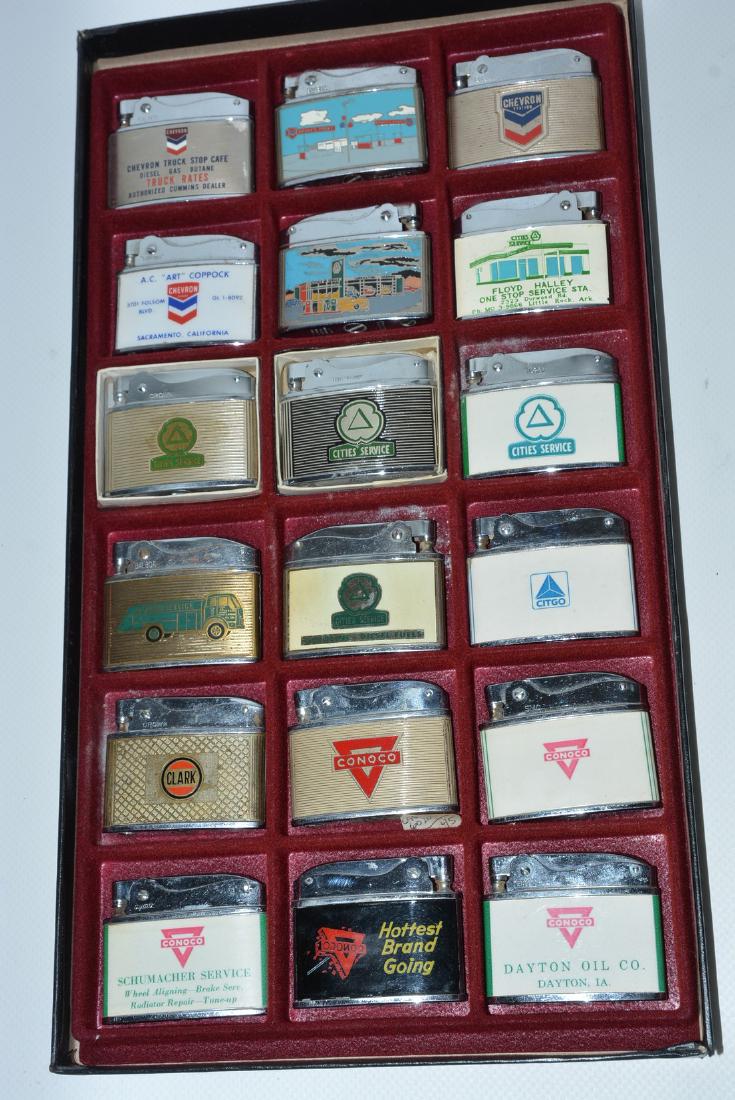 18-Different Service Station Metal Cigarette Lighters (1 of 5)