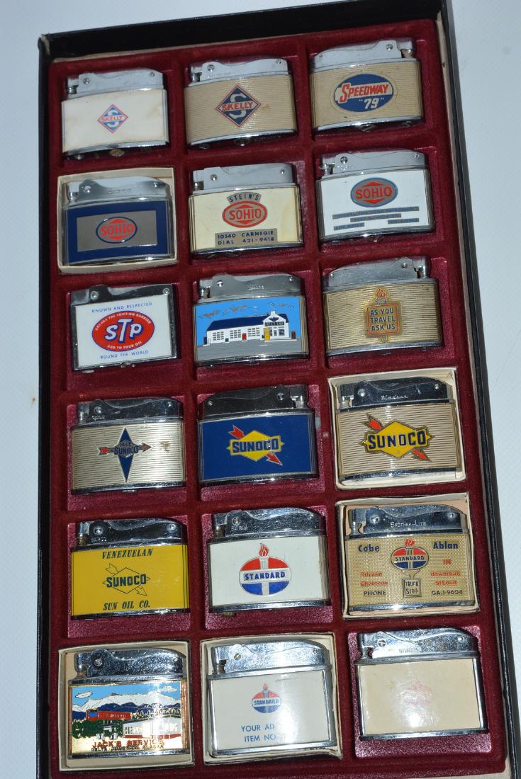 18-Different Service Station Metal Cigarette Lighters (1 of 5)