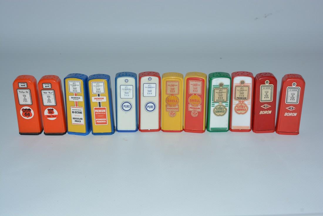 6-Sets if Plastic Gas Pump Salt & Pepper Shaker Sets (1 of 2)