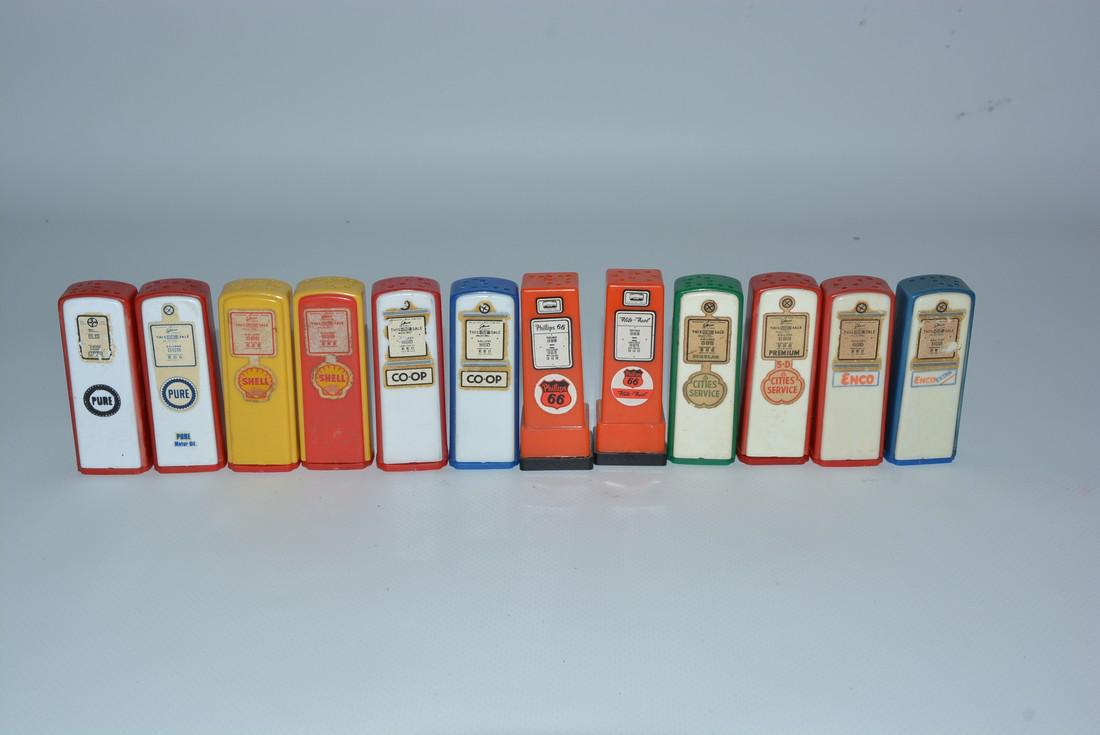 6-Sets if Plastic Gas Pump Salt & Pepper Shaker Sets (1 of 2)