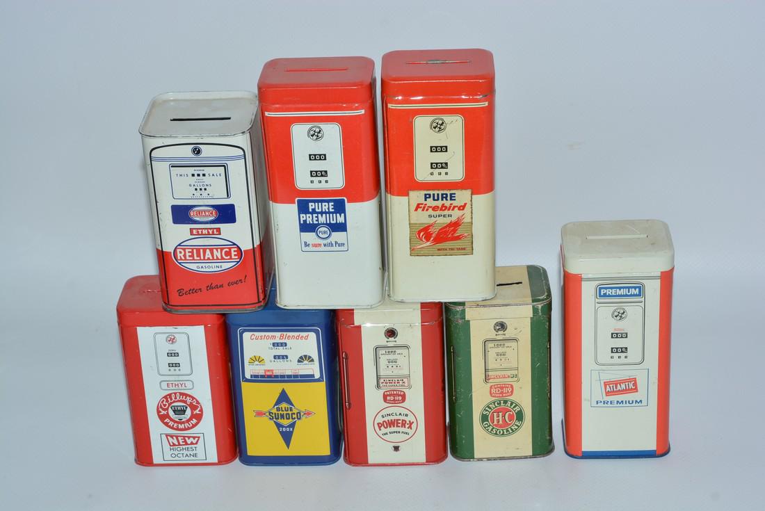 8-Gas Pump Metal Banks (1 of 2)