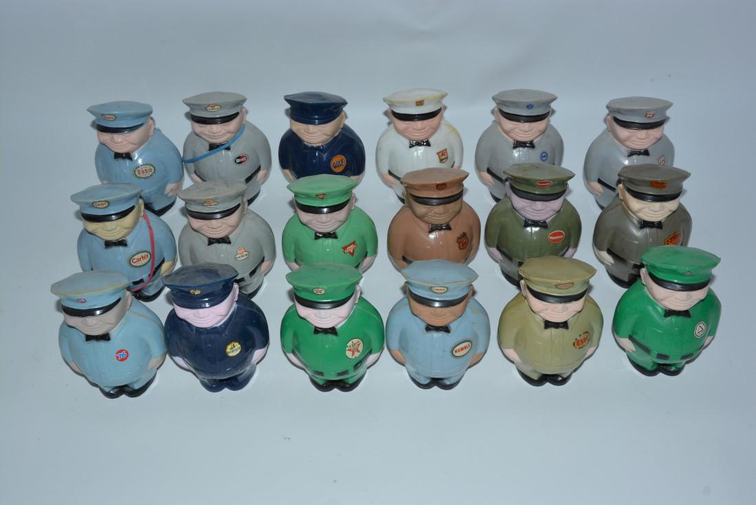 18-Plastic Fat Man Banks: No Reserve! rated 7 to 8, some have name plate on back some don’t, 5"T. Shipping: Domestic: Flat-rate of $15.00 to anywhere within the contiguous U.S. International: Foreign shipping rates are deter