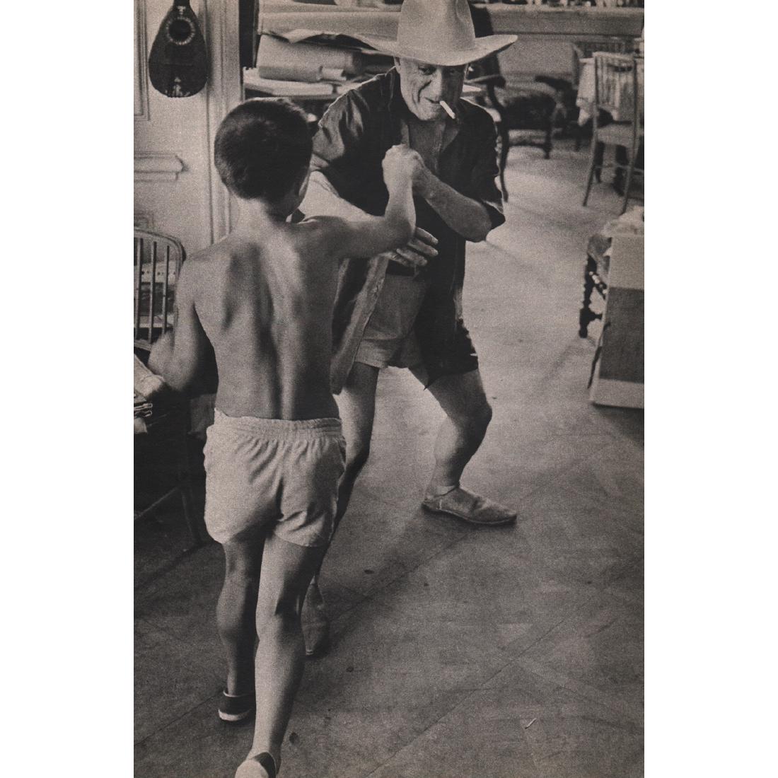 DAVID DOUGLAS DUNCAN - Picasso Play Boxing: Artist: DAVID DOUGLAS DUNCAN Print Title: Picasso Play Boxing Medium: Sheet-Fed Gravure Printing Date: 1950's Printed in the USA Image size approx. 7 X 11 inches David Douglas Duncan (1916-2018) was a