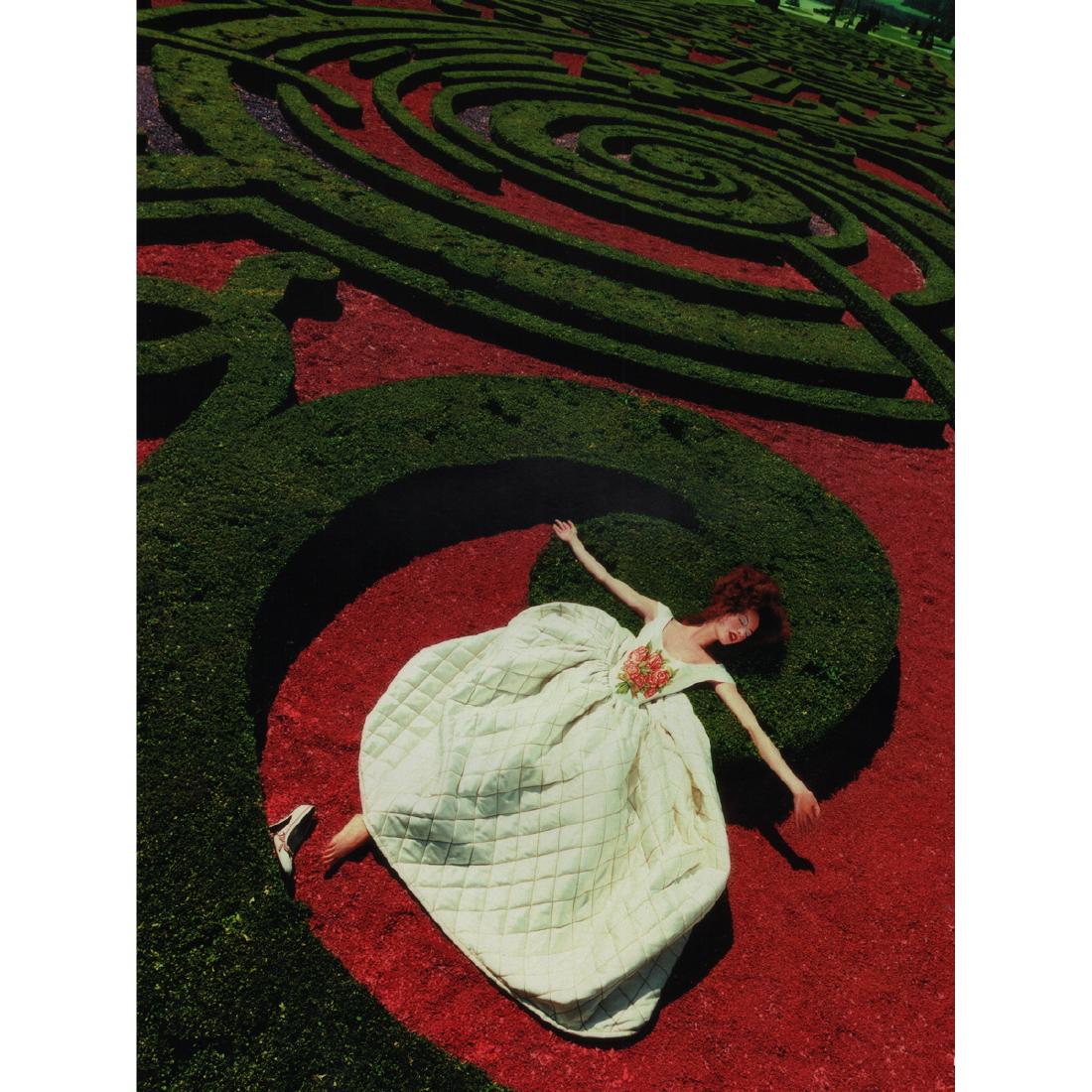 DAVID LACHAPELLE - Avalon Fallen in Shrubbery, Paris: Artist: DAVID LACHAPELLE Print Title: Avalon Fallen in Shrubbery, Paris 1995 Medium: Color Photo-lithograph Printing Date: 1990's Printed in China Image Size Approx. 10 X 13 inches David LaChapelle (b