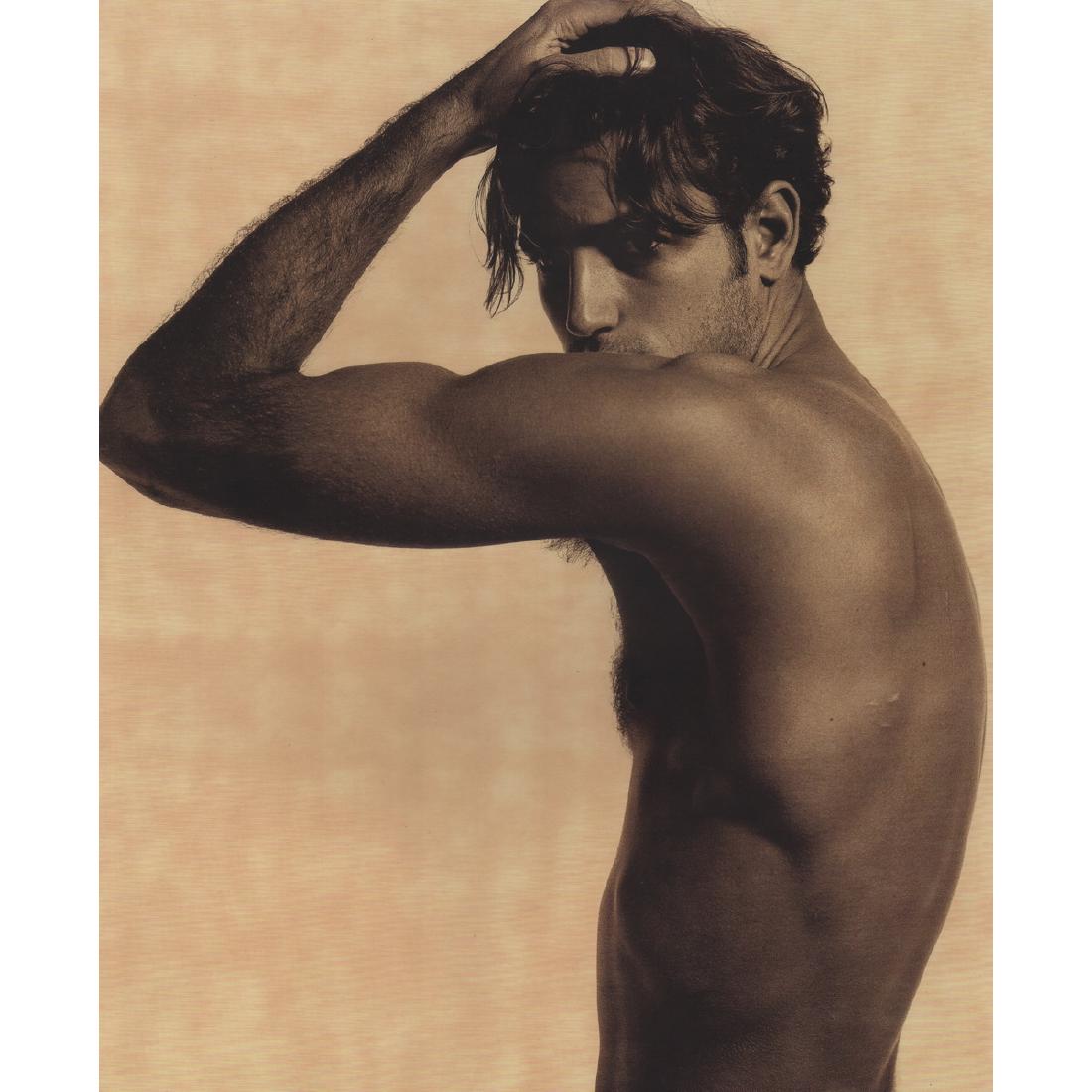 KARL LAGERFELD - Andrea Boccaletti: Artist: KARL LAGERFELD Print Title: Andrea Boccaletti Medium: Satin Finish Umber Photo-Lithograph Printing Date: 1990's Printed in USA Image Size approx: 10.5 x 13 inches Karl Otto Lagerfeld (b. 1933)