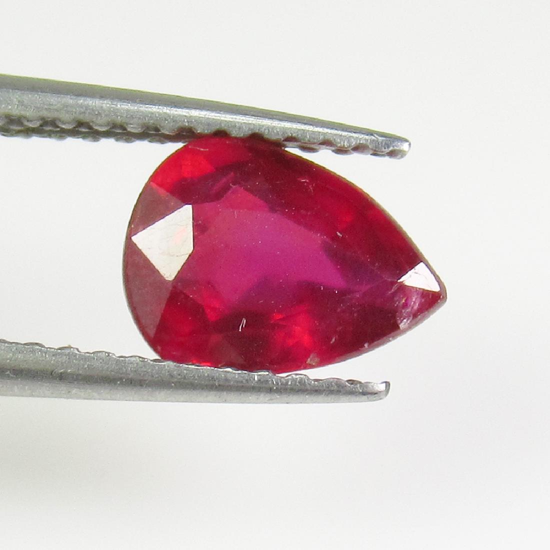1.43 Ct Genuine Mozambique Red Ruby 8X6 mm Pear Cut (1 of 2)