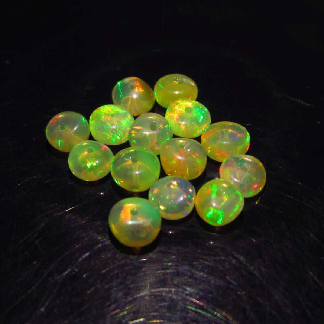 5.27 Ct Genuine 14 Drilled Multi-Color Fire Round Opal (1 of 3)