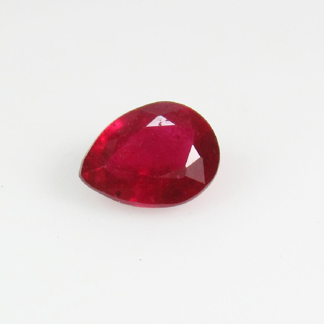 1.61 Ct Genuine Mozambique Red Ruby 8X6 mm Pear Cut (1 of 2)