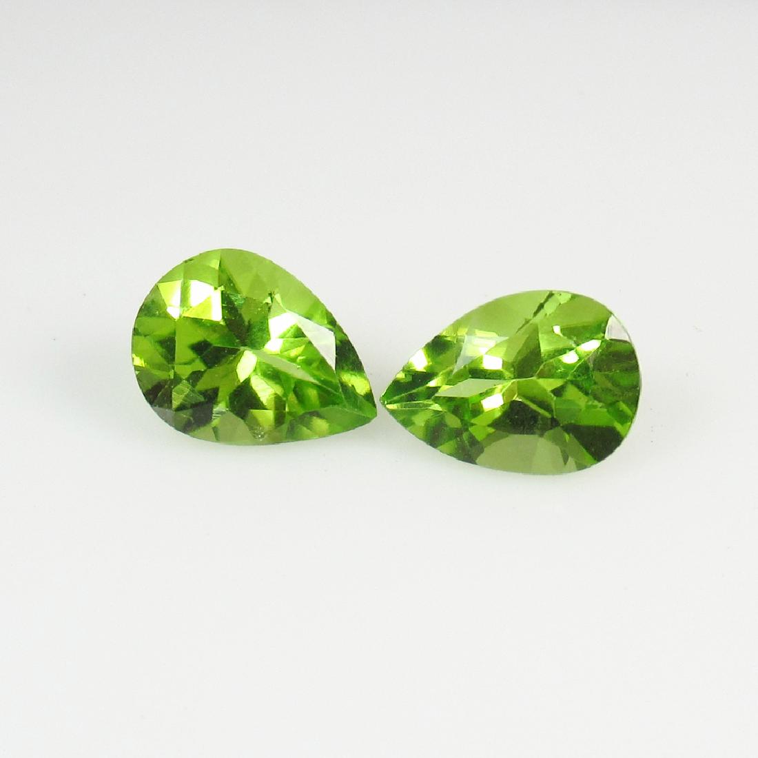 2.37 Ct Genuine Pakistan Peridot 8X6 mm Pear Pair (1 of 2)
