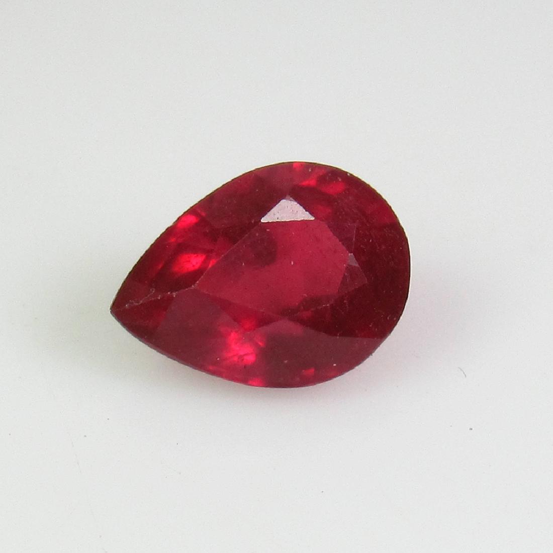 1.37 Ct Genuine Mozambique Red Ruby Pear Cut (1 of 2)