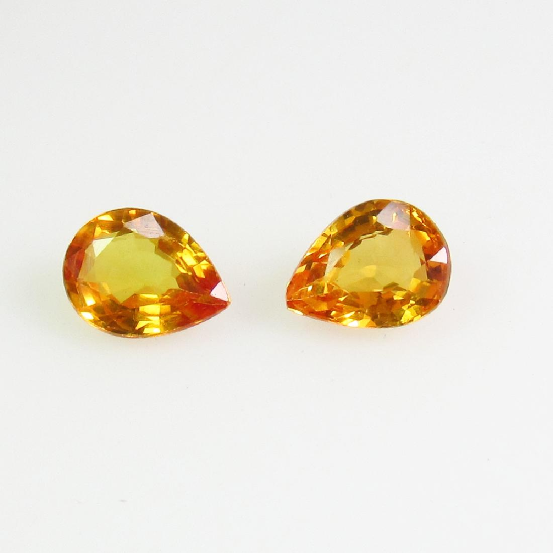 0.71 Ctw Natural Ceylon Pair Orange Sapphire Pear Cut (1 of 2)