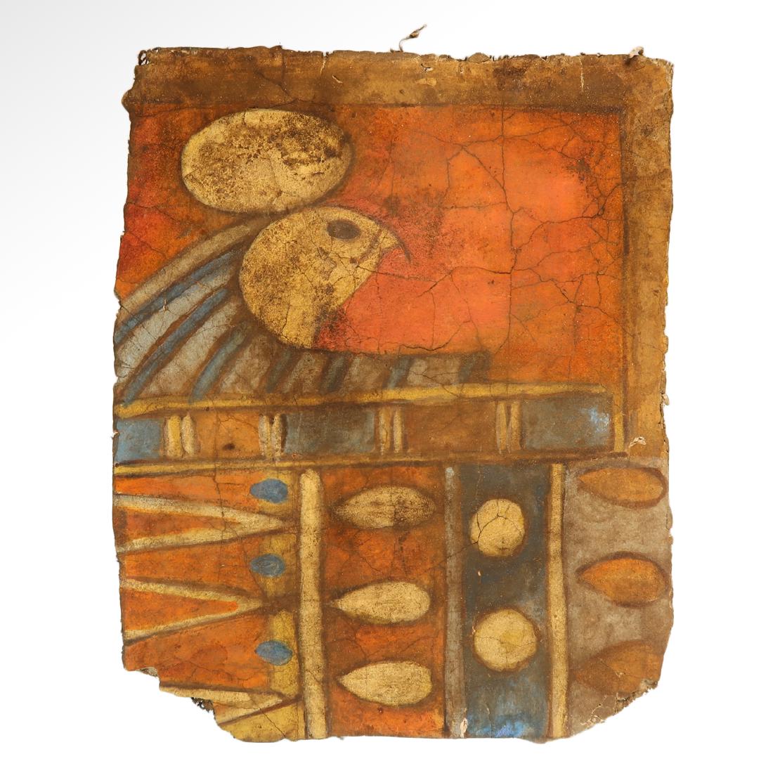 Egyptian Polychrome Cartonnage Panel with Horus (1 of 6)