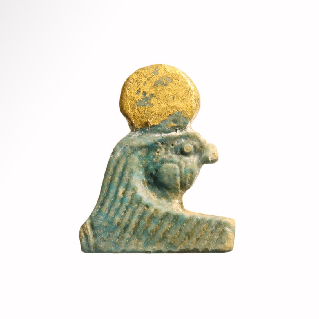 Egyptian Faience Necklace Terminal, Head of Falcon (1 of 4)