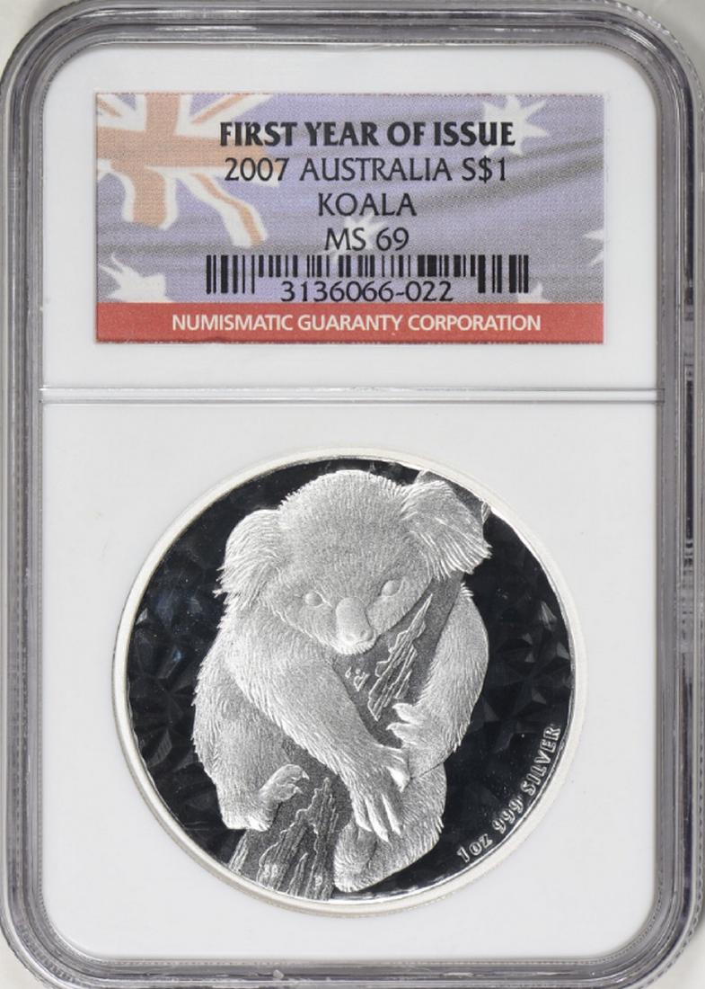 2007 Australian $1 Silver Koala NGC MS69 (1 of 1)