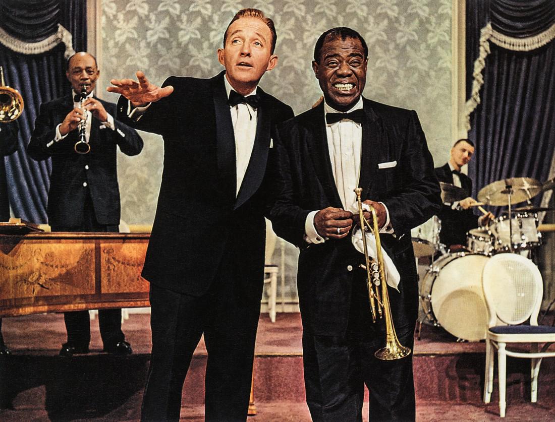 Bing Crosby, Louis Armstrong, High Society, 1956: Artist: MGM Title: Bing Crosby, Louis Armstrong, High Society, 1956 Medium: Photo Litho, 1999, Hong Kong Dimensions: 8.6x6.6" Heat Wax Mounted on 11x14" Conservation Board Reserve: $35.00 Shipping: D