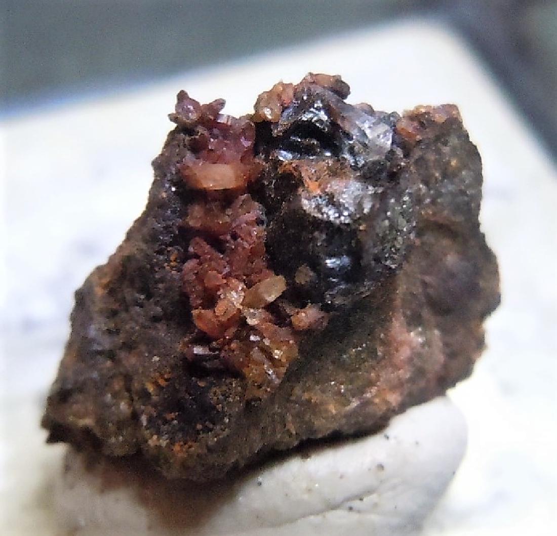 COLORLESS TO BROWN QUARTZ NEEDLES - COLLECTORS ITEM: Title: COLORLESS TO BROWN QUARTZ NEEDLES - COLLECTORS ITEM Origin: San Jose Quarry, La Union, Murcia, Spain Size: 1x0.7x0.5 cm Description: small group of clear and brown quartz needle crystal on vugg
