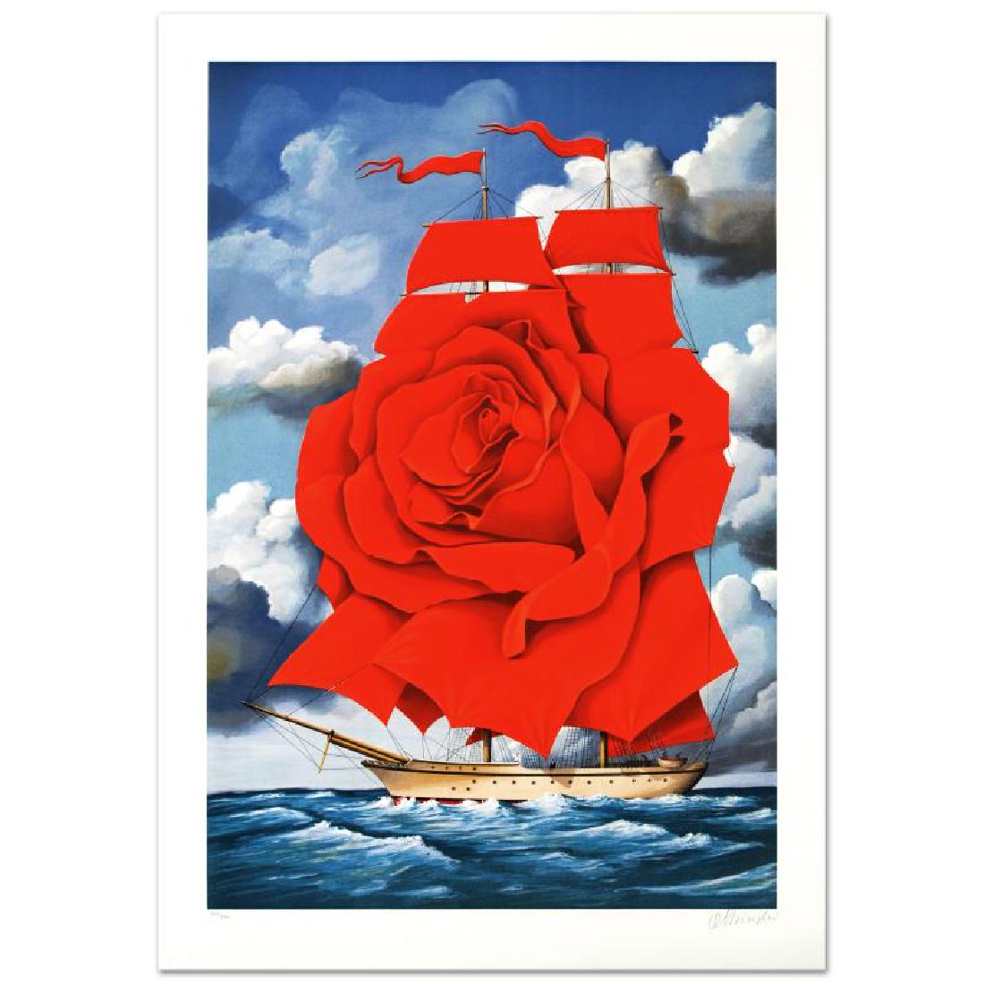 "Red Rose Ship" Limited Edition Hand Pulled Original (1 of 2)
