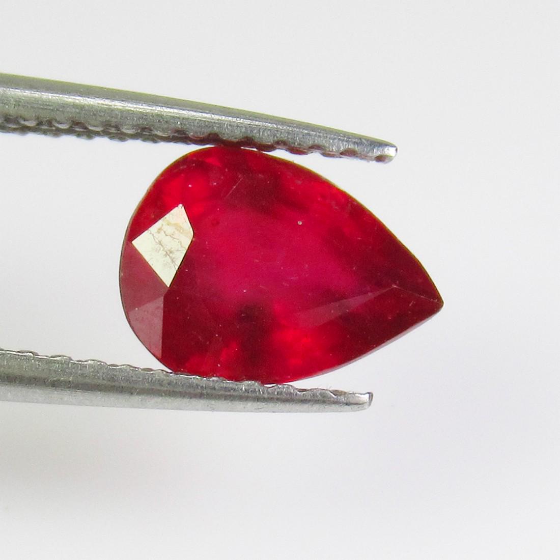 1.77 Ctw Natural Mozambique Red Ruby 8X6 mm Pear Cut (1 of 2)