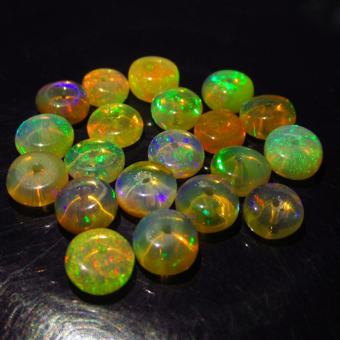 10.55 Ct Genuine 20 Drilled Multi-Color Fire Round Opal (1 of 2)