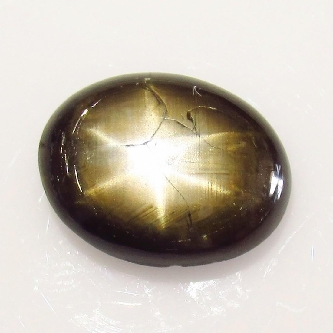 5.11 Ct Genuine Ceylon Six Line Black Star Sapphire: No Reserve! Title: 5.11 Ct Genuine Ceylon Six Line Black Star Sapphire Oval Cab Stone Clarity: Opaque Gemstones: Black Star Sapphire Carat Weights: 5.11 Size/Dimensions: 12.50 x 10.00 x 3.80 mm Top Cl