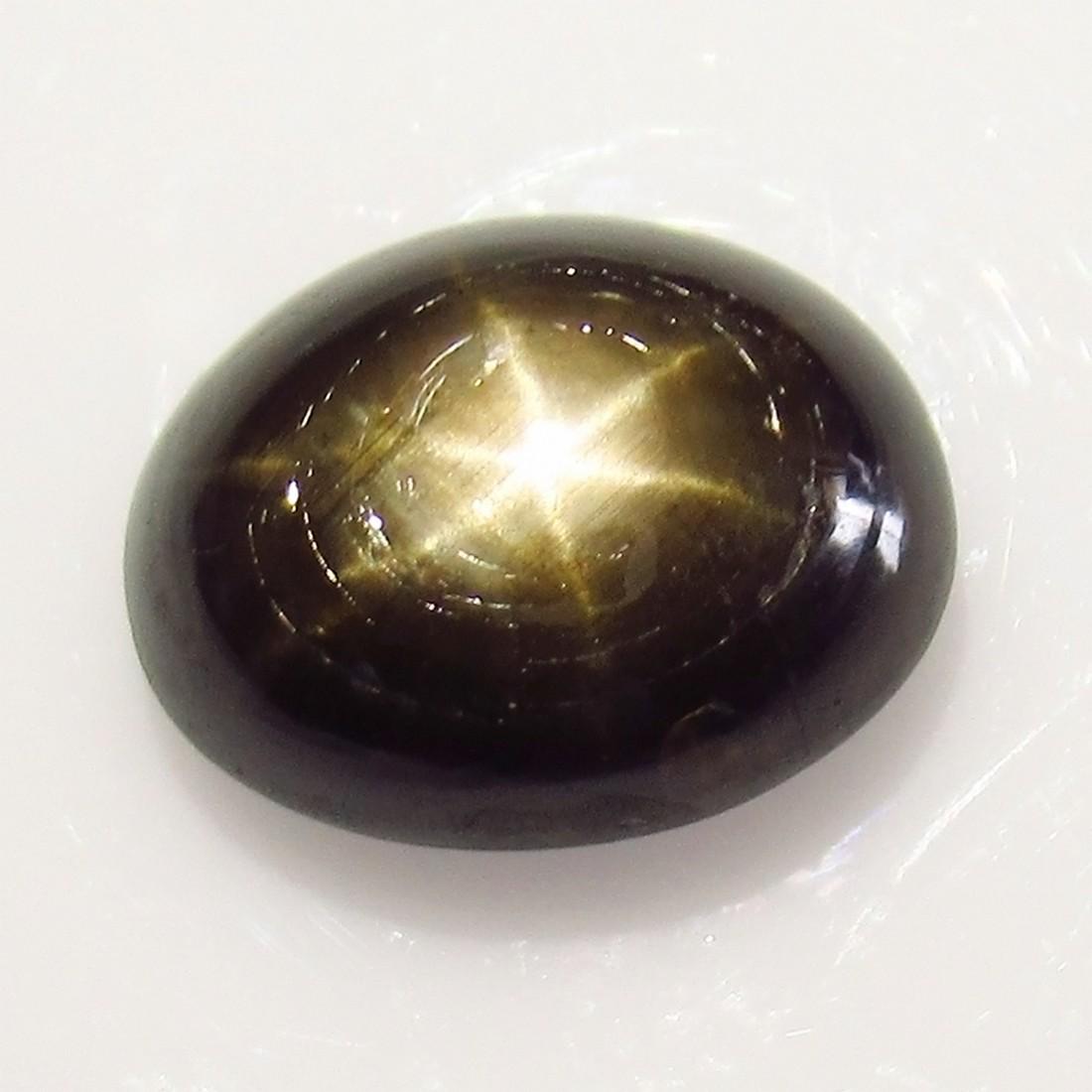 4.96 Ct Genuine Ceylon Six Line Black Star Sapphire: No Reserve! Title: 4.96 Ct Genuine Ceylon Six Line Black Star Sapphire Oval Cab Stone Clarity: Opaque Gemstones: Black Star Sapphire Carat Weights: 4.96 Size/Dimensions: 10.90 x 8.60 x 5.10 mm Top Cla