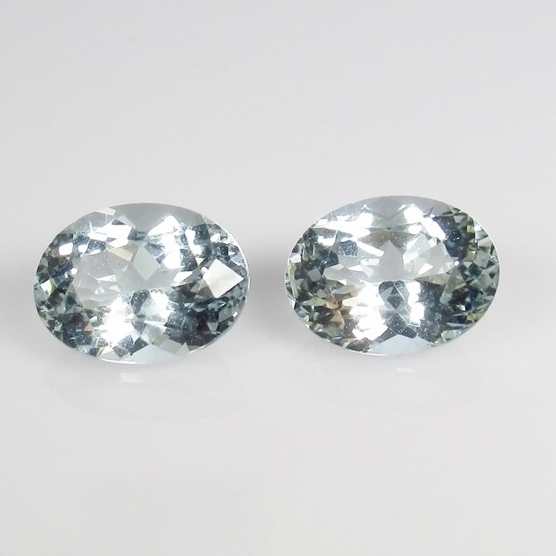 2.30 Ct Genuine Aquamarine 8X6 mm Matrching Oval Pair (1 of 2)