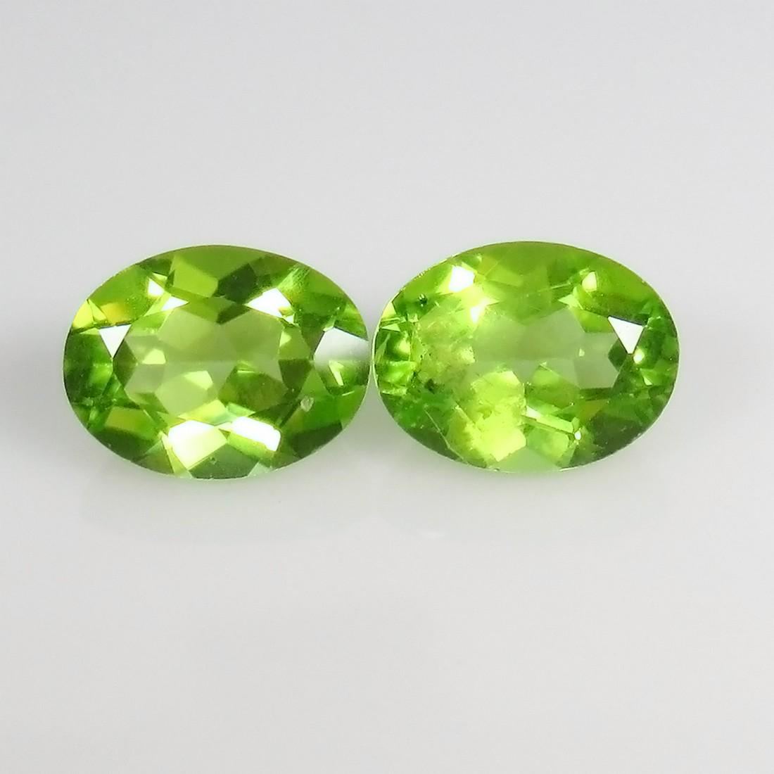 2.76 Ct Genuine Pakistan Peridot Matching Oval Pair (1 of 2)