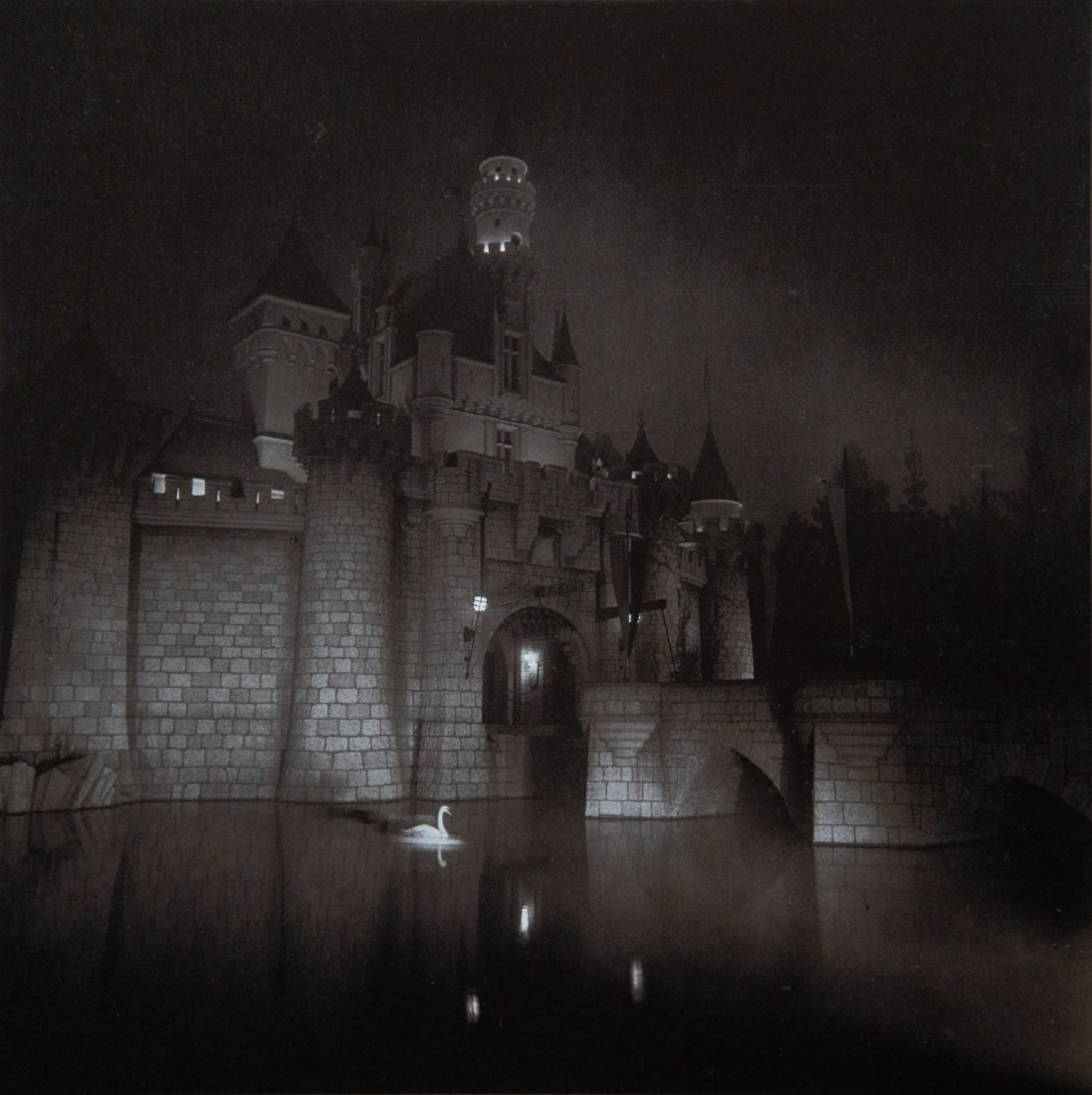 DIANE ARBUS - Disney Castle: Artist: Arbus, Diane Title: Disney Castle Medium: Photo Litho, 1972, USA Dimensions: 8.25x8.2" Heat Wax Mounted on 11x14" Conservation Board Diane Arbus was an American photographer often regarded as 