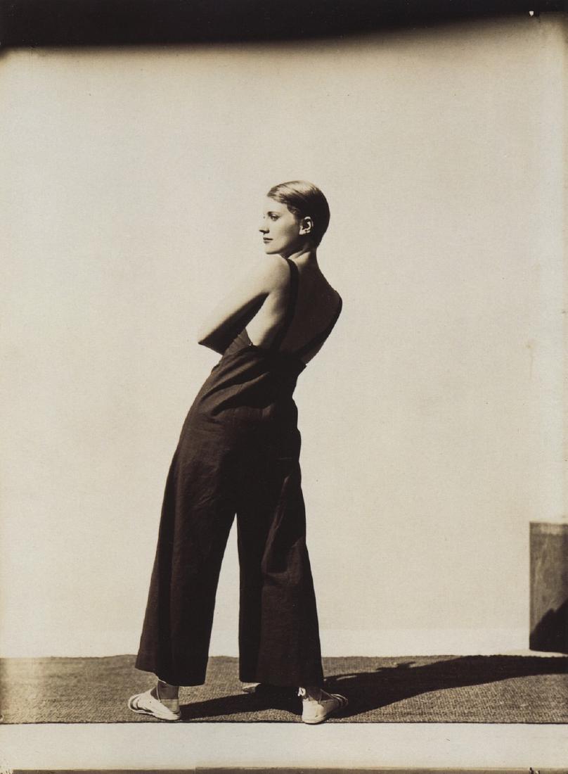 GEORGE HOYNINGEN-HUENE - Lee Miller Wearing Yraide: Artist: Hoyningen-Huene, George Title: Lee Miller Wearing Yraide Sailcloth Overalls, 1930 Medium: Photo Litho, 1997, Singapore Dimensions: 6.8x9.3" Heat Wax Mounted on 11x14" Conservation Board George