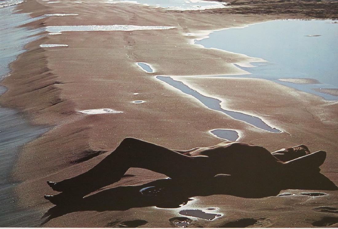 LUCIEN CLERGUE - Nude in the sun: Artist: Lucien Clergue Title: Nude in the sun Date Printed: 1979 Medium: Colour Photo-lithograph with signature Printer Location: Printed in Marseille Size: 20 x 30 cm - 8.5 x 13 Inches Mount 30 x 40 