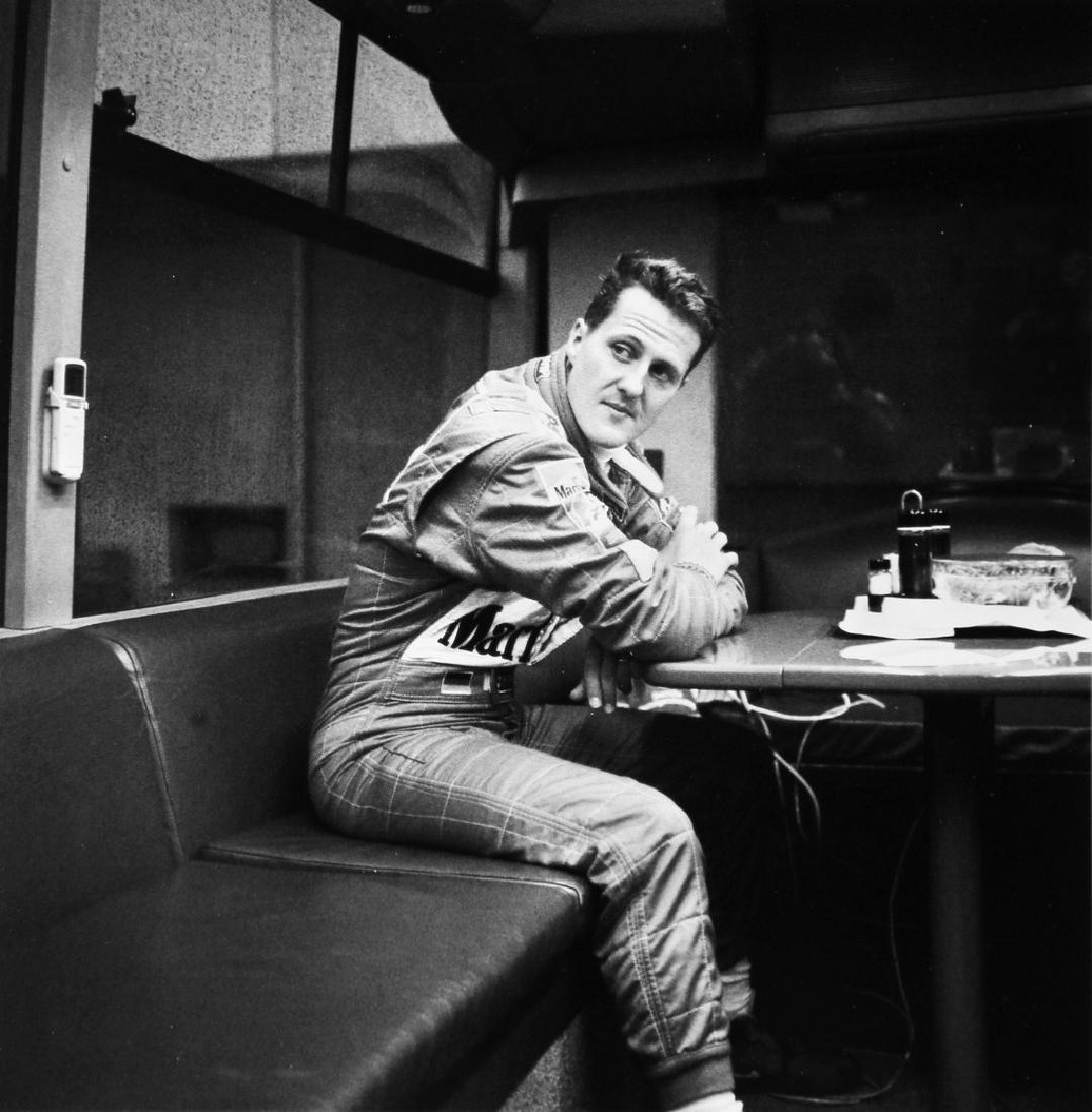 PETER MARLOW - Michael Schumacher. 2001: Artist: Peter Marlow Title: Michael Schumacher. 2001 Date Printed: 2008 Medium: Photo Litho with Copyright Peter Marlow / Magnum Photos Printer Location: Italy Size: 15x15 cm - 5.9x5.9 inch Mount Size