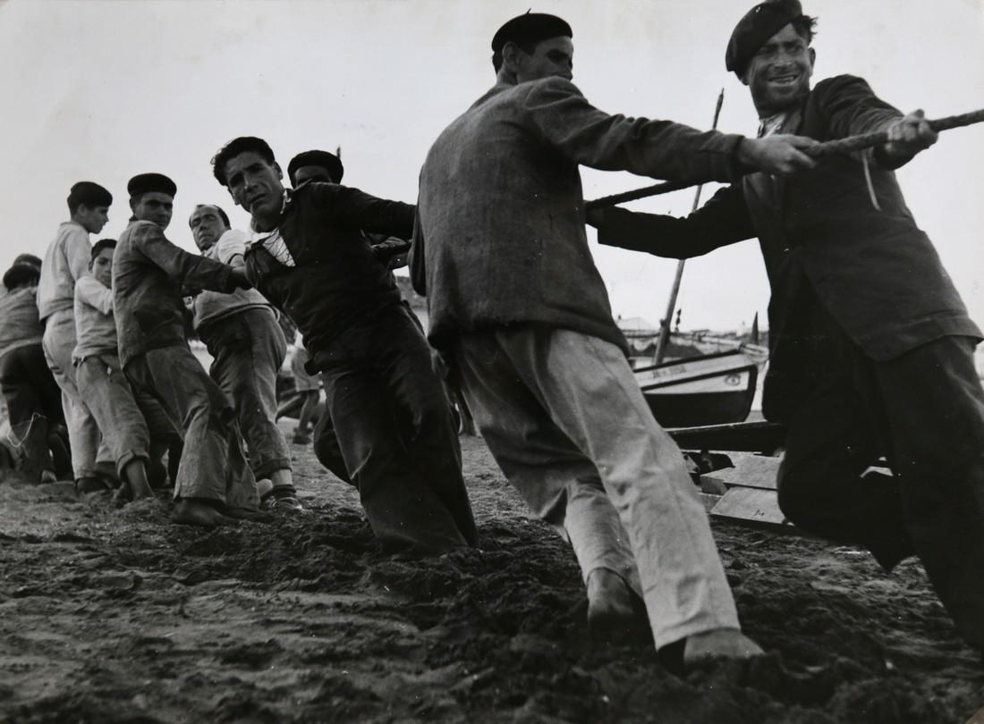Herbert List - Shooting Film "Le deside et l'amour" at: Artist: Herbert List Title: Shooting Film "Le deside et l'amour" at spanish fishing vilage Printed Date: 1952 Medium: Gelatin Silver Print Printer Location: Large vintage print with Photographer stamp