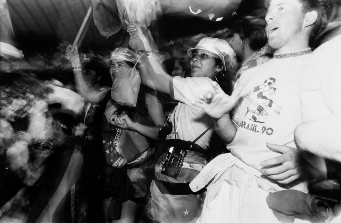 William Klein - Torino '90 n°222: Artist: William Klein Title: Torino '90 n°222 Printed Date: 1990 Medium: Gelatin Silver Print Printer Location: Photographer stamp verso, published in the book Torino Mondiale 90 Dimensions: 18x24 cm