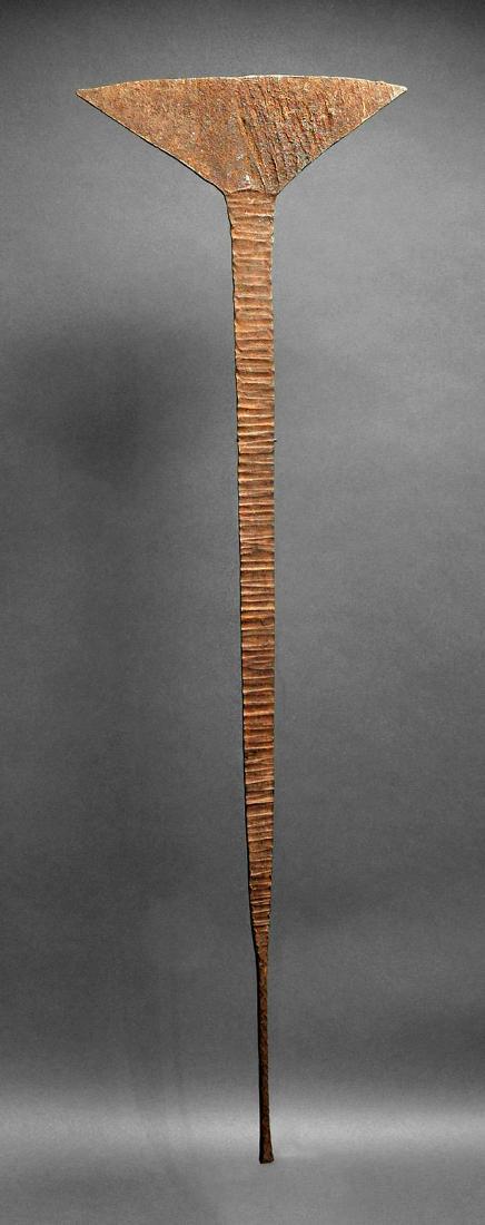 Africa, Nigeria, Idoma Akika Currency e. 20th c.: Item: Africa, Nigeria, Idoma Akika Currency e. 20th c. Origin: Democratic Republic of the Congo, Africa Date: 20th century Materials: steel Size: 31Â” inches high includes custom mount Reserve: $12