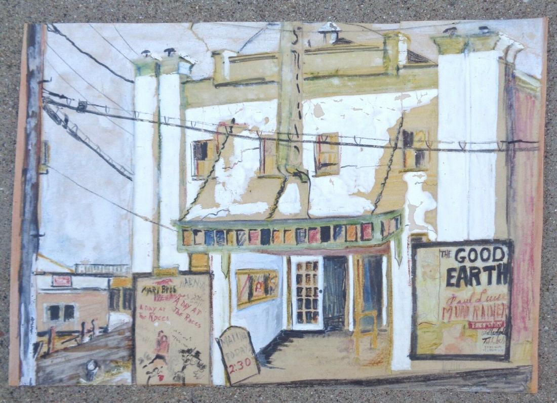 find ink gouache painting on paper Reginald Marsh: Title: find ink gouache painting on paper Reginald Marsh strand Movie Theater 1937 Additional Information: Fine american realism painting by Reginald Marsh. Ink and gouache on paper of movie theater m