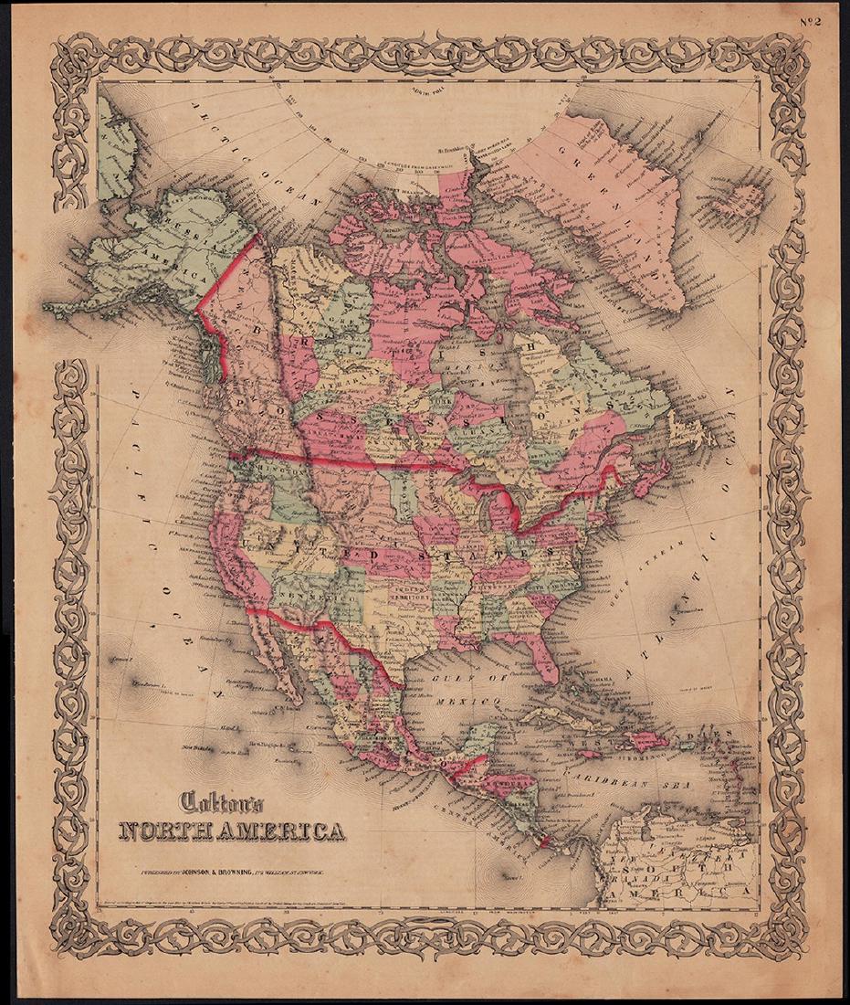 Scarce 1855 Colton’s N. America – Johnson & Browning (1 of 4)