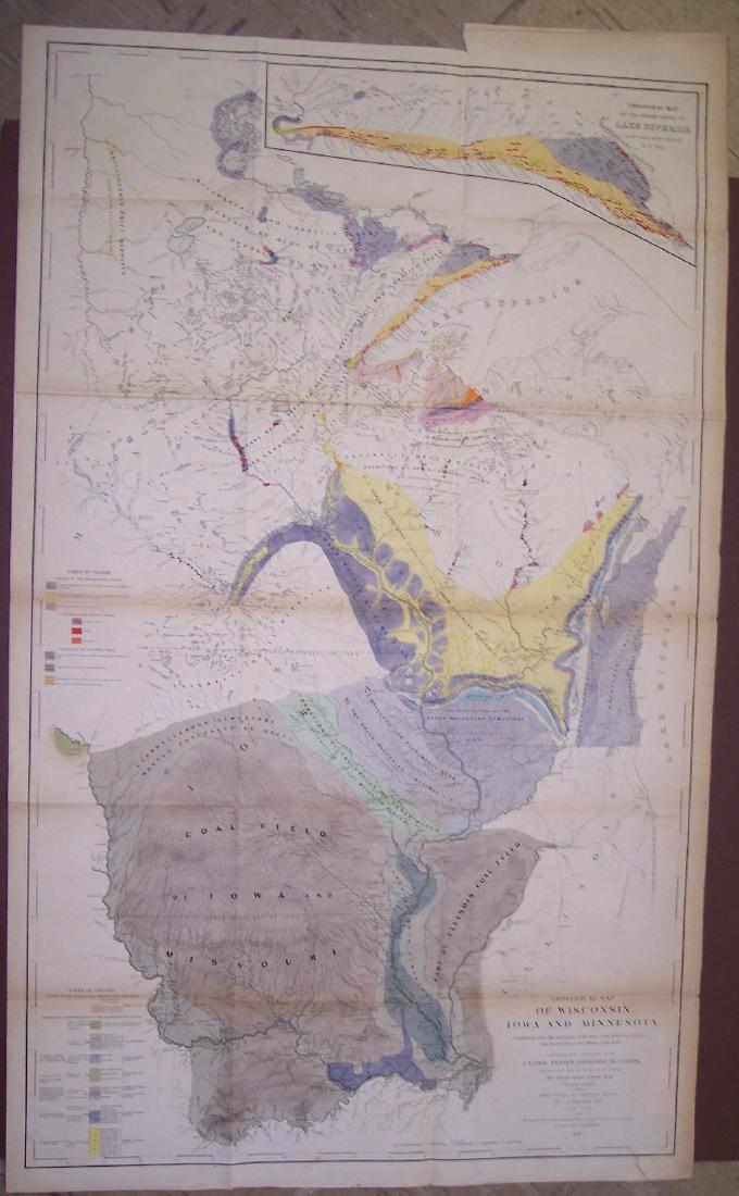 Geological Map of Wisconsin, Iowa and Minnesota (1 of 9)