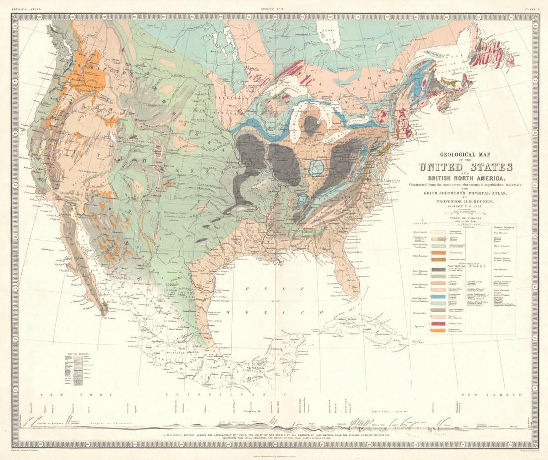 Geological Map of the United States and British North (1 of 1)