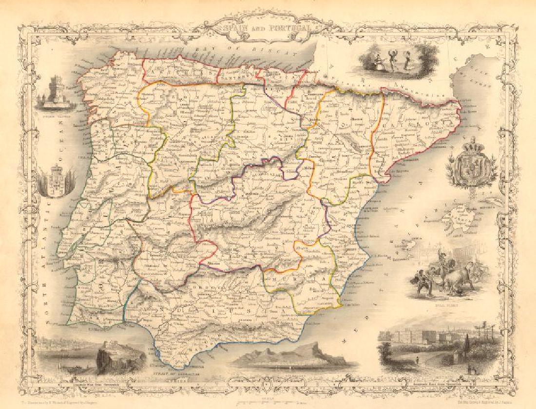 SPAIN & PORTUGAL. Madrid Lisbon Gibraltar views. Iberia (1 of 2)