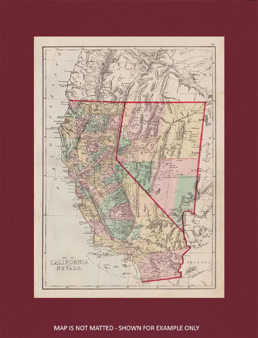 Scarce map of Calif./Nevada, Jones & Hamilton (1 of 5)