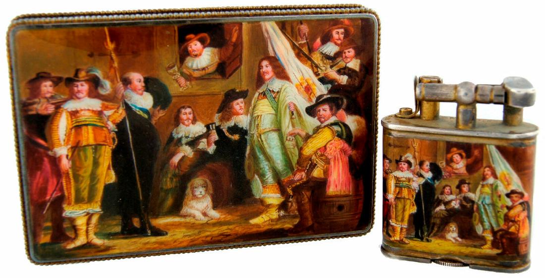 Rare DUNHILL BRUDER FRANK ENAMEL STERLING SILVER: Dunhill/Bruder Frank Enamel &Sterling Silver Lighter & Cigarette Case · Amazing rare set consisting of a lighter and a cigarette case that is a great addition to your collection. · Weight – lighte